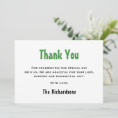 ジェンダーニュートラルな1歳の誕生日ワン・ア・サウルス恐竜 サンキューカード (スタンド正面)