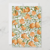 ジェンダーニュートラルのオレンジシトラスベイビーシャワー 招待状 (裏面)