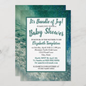 ジェンダーニュートラルのオーシャンウェーブベイビーシャワー招待状 招待状 (正面/裏面)