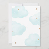 ジェンダーニュートラルのクラウドナインストarsベイビーシャワー 招待状 (裏面)