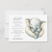 ジェンダーニュートラルのゾウの赤ちゃんシャワー招待状 招待状 (正面)