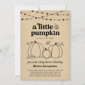 ジェンダーニュートラルのパンプキンベイビーシャワー招待状 招待状 (正面)