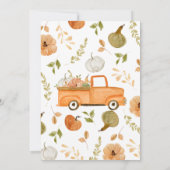 ジェンダーニュートラルのパンプキンベイビーシャワー 招待状 (裏面)