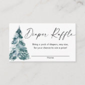 ジェンダーニュートラルの冬のベビーシャワーおむつくじ エンクロージャーカード (正面)