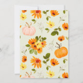 ジェンダーニュートラルの秋の小さなかぼちゃのベイビーシャワー 招待状 (裏面)