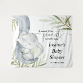 ジェンダーニュートラルの赤ちゃん象のお祝い背景看板 タペストリー (正面(横))