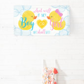 ジェンダーニュートラルまたは性別発表パーティーのゴム製の水鳥 横断幕 (インサイチュ)