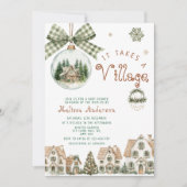 ジェンダーニュートラルベビーシャワー It Takes a Village 招待状 (正面)