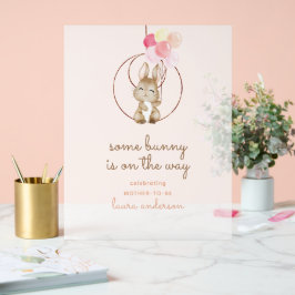 ジェンダーニュートラルベビーシャワー "Some Bunny's On The Way" アクリルサイン