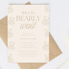 ジェンダーニュートラルベビーシャワー We Can Bearly Wait 招待状