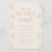 ジェンダーニュートラルベビーシャワー We Can Bearly Wait 招待状 (正面)