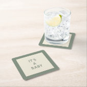 ジェンダーニュートラル赤ちゃんシャワー紙コースター スクエアペーパーコースター (インサイチュ)