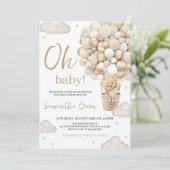 ジェンダーニュートラル おくまさん ベビーシャワー 招待状 (スタンド正面)