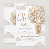 ジェンダーニュートラル おくまさん ベビーシャワー 招待状 (正面/裏面)