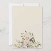 ジェンダーニュートラル かわいい ベージュ クリーム 羊 招待状 (裏面)