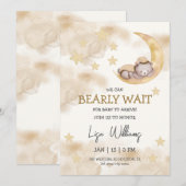 ジェンダーニュートラル クマの赤ちゃんのシャワーパーティー 待ちきれない！ 招待状 (正面/裏面)