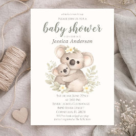 ジェンダーニュートラル コテージコア ボヘミアン コアラ ベビーシャワー 招待状