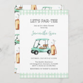ジェンダーニュートラル ゴルフ ベイビーシャワー 招待状 (正面/裏面)