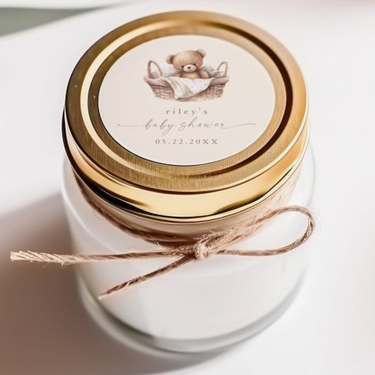 ジェンダーニュートラル テディベア ボヘミアンベイビーシャワーフェイバー ラウンドシール