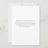 ジェンダーニュートラル テディベア 月 星 ベビーシャワー サンキューカード (裏面)