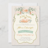 ジェンダーニュートラル パンプキン ベイビーシャワー インビテーション (正面)