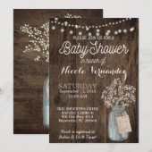 ジェンダーニュートラル ベビーブレス ベビーシャワー 招待状 (正面/裏面)