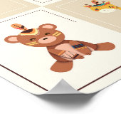 ジェンダーニュートラル ボーホー森林の動物の保育園 子供 ポスター (角)