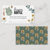 ジェンダーニュートラル ボーホー ベイビーシャワー おむつラッフル エンクロージャーカード (正面/裏面)