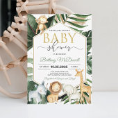 ジェンダーニュートラル ワイルドなサファリ ベイビーシャワー 招待状