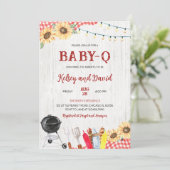 ジェンダーニュートラル BBQ ベビーシャワー 招待状 (スタンド正面)