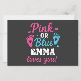 ジェンダーパーソナライズされたリビールピンクまたはブルーのベビーシューウェ