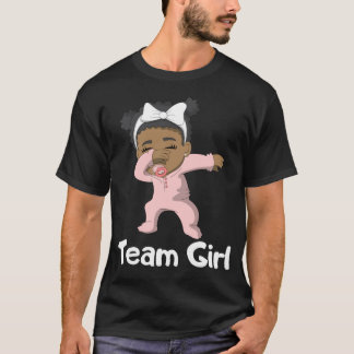 ジェンダーパーティーチーム女の子ダビングブラックベビー Tシャツ