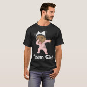 ジェンダーパーティーチーム女の子ダビングブラックベビー Tシャツ (正面フル)