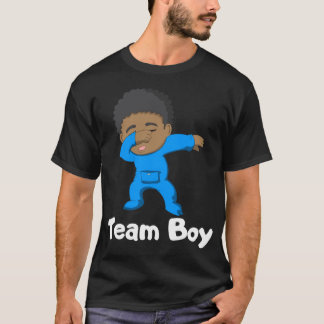 ジェンダーパーティーチーム男の子ダビングブラックベビー Tシャツ