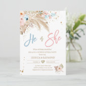 ジェンダーパーティーパンパスグラスボホトロピカル 招待状 (スタンド正面)