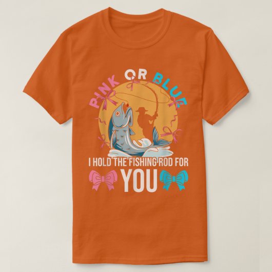 ジェンダーパーティー引用文を魚釣り愛好家に公開 Tシャツ (デザイン正面)