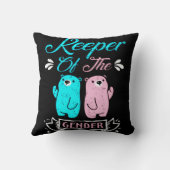 ジェンダーピンクとブルーのテディベアのキーパー クッション (裏面)