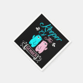 ジェンダーピンクとブルーのテディベアのキーパー スタンダードカクテルナプキン (角)