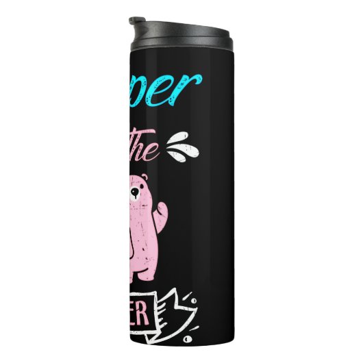 ジェンダーピンクとブルーのテディベアのキーパー タンブラー (回転右)