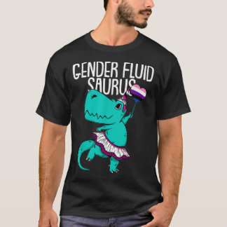 ジェンダーフルイディサウルスLGBTQユーモアのT-RexユニコーンプライドA Tシャツ