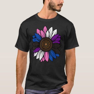 ジェンダーフルイドひまわりプライド フラグ LGBTQ かっこいい LGBT ア Tシャツ