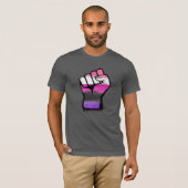 ジェンダーフルイド・プライドの拳 Tシャツ (正面フル)