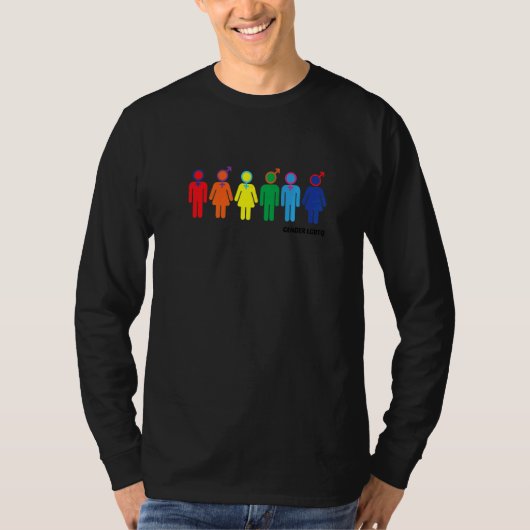 ジェンダープライドLgbtqレインボートランスジェンダーバイセクシャルL Tシャツ (正面)