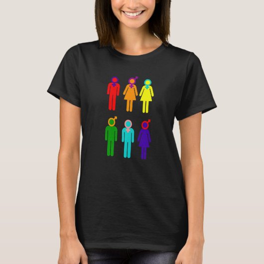 ジェンダープライドLgbtqレインボートランスジェンダーバイセクシャルL Tシャツ (正面)