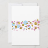 ジェンダーポップ・アートのリーバベビーシャワー金ゴールド招待状 招待状 (裏面)