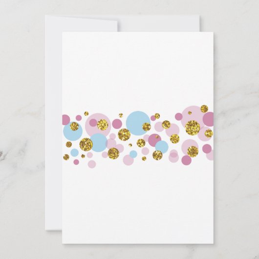 ジェンダーポップ・アートのリーバベビーシャワー金ゴールド招待状 招待状 (裏面)