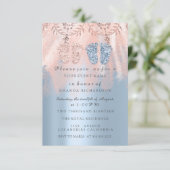 ジェンダーリバイバル足シルバーガールボーイ王室のツインズ 招待状 (スタンド正面)