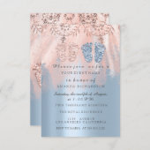 ジェンダーリバイバル足シルバーガールボーイ王室のツインズ 招待状 (正面/裏面)