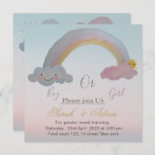 ジェンダーリビールとベビーシャワー招待状 招待状 (正面/裏面)