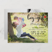 ジェンダーリビールの編集可能招待状、写真を追加 ポストカード (正面/裏面)